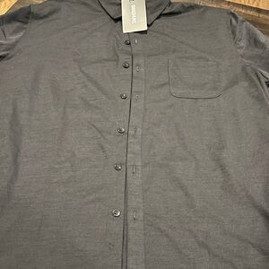 Men's Banzhuke Black Button-Up casual Shirt 2XL new